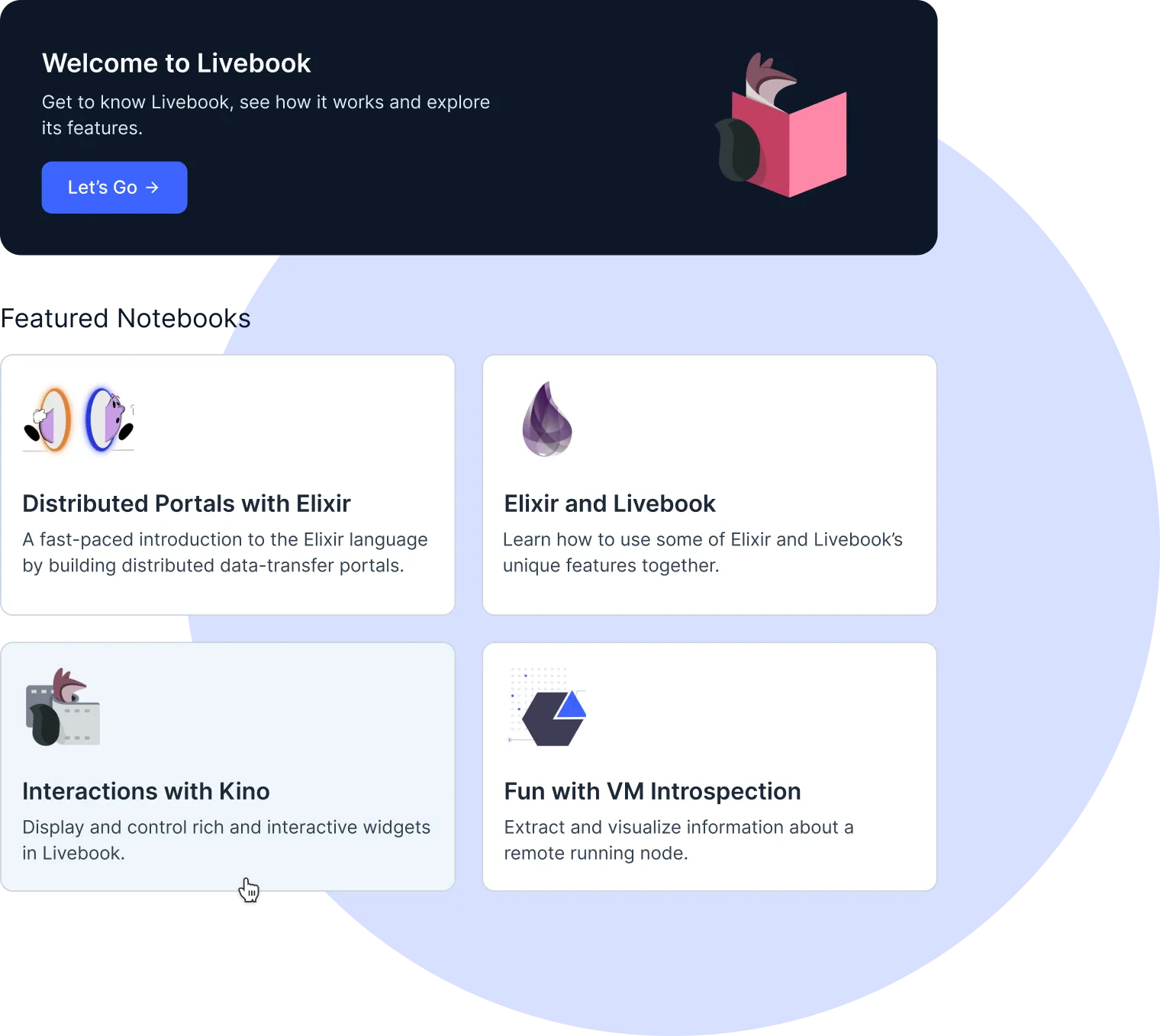 Livebook的学习中心截图